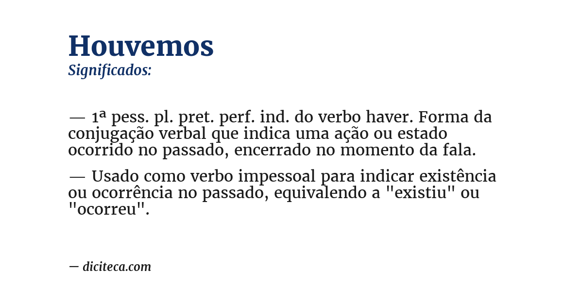 Significado de houvemos