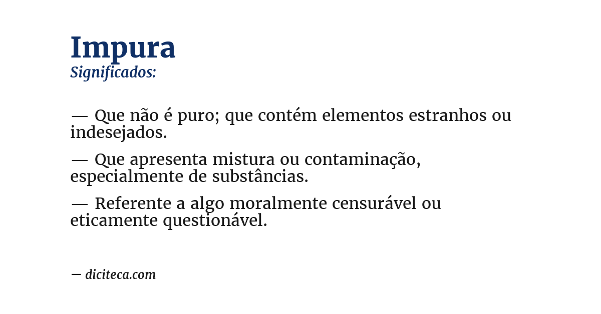 Significado de impura