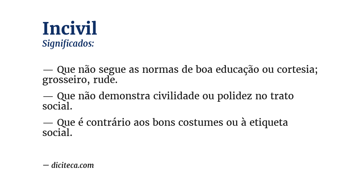 Significado de incivil