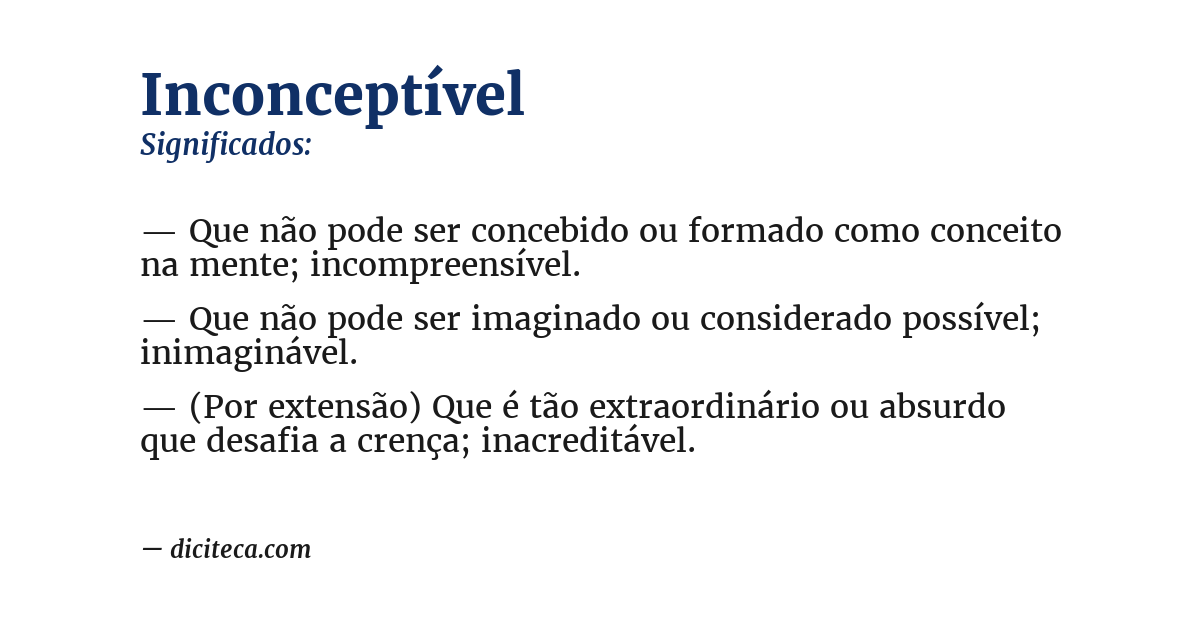 Significado de inconceptível