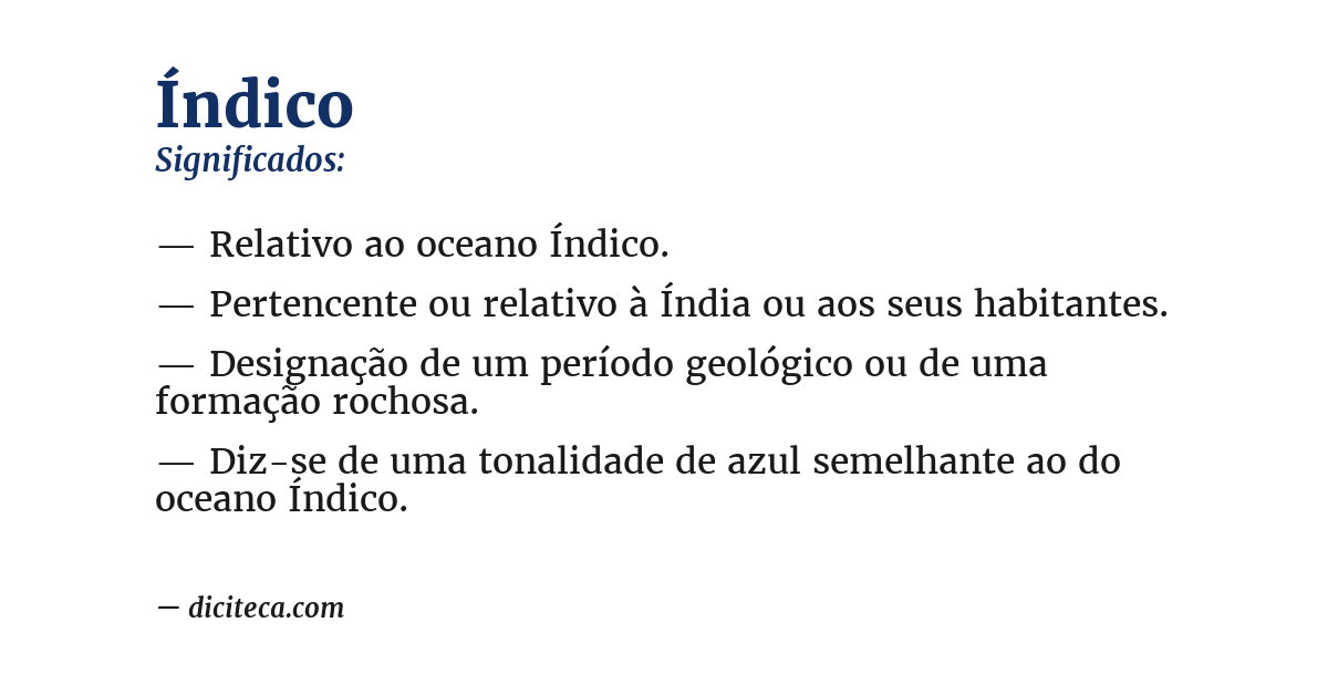 Significado de índico