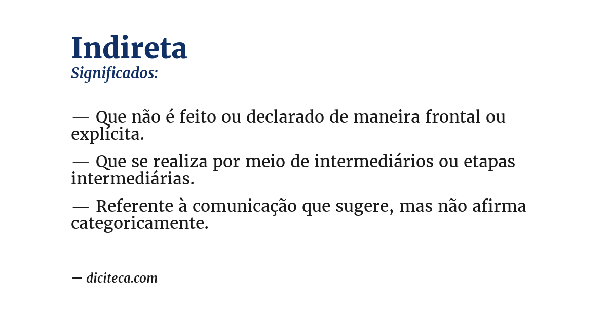 Significado de indireta