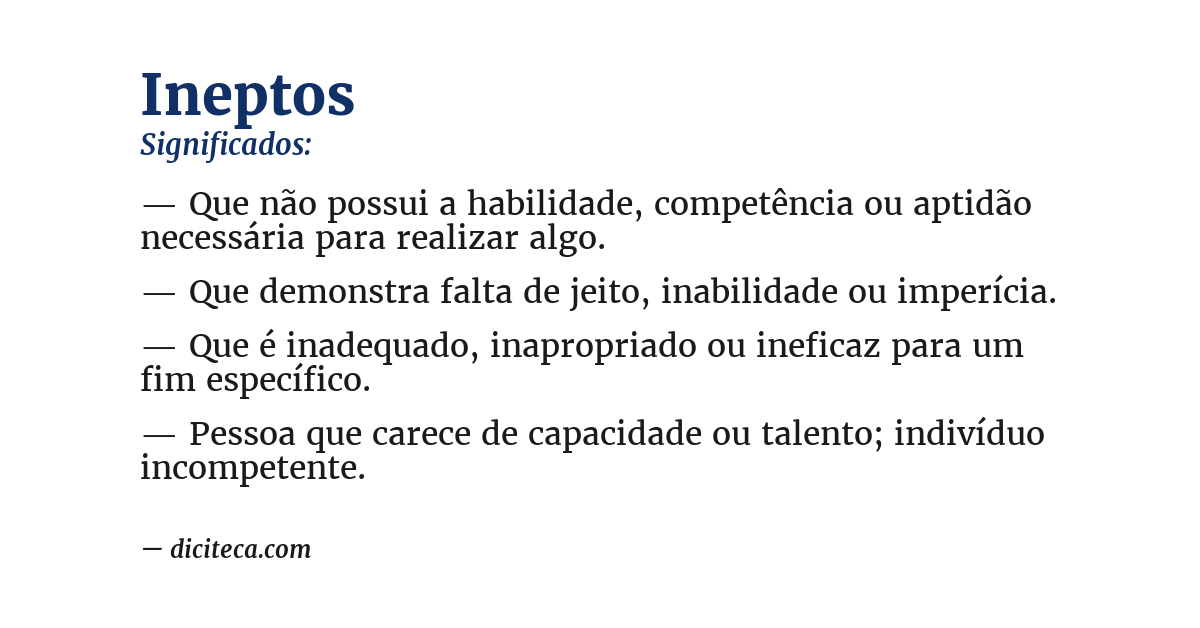 Significado de ineptos