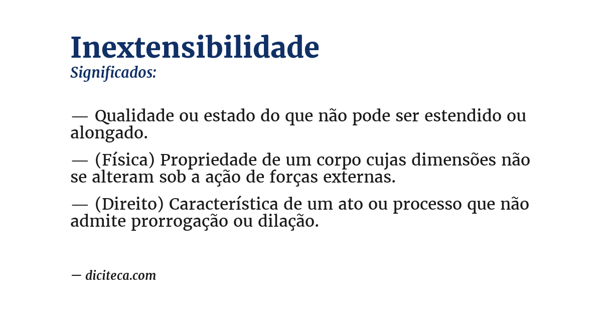 Significado de inextensibilidade