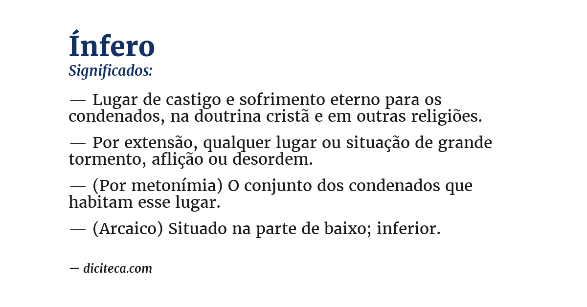 Significado de ínfero
