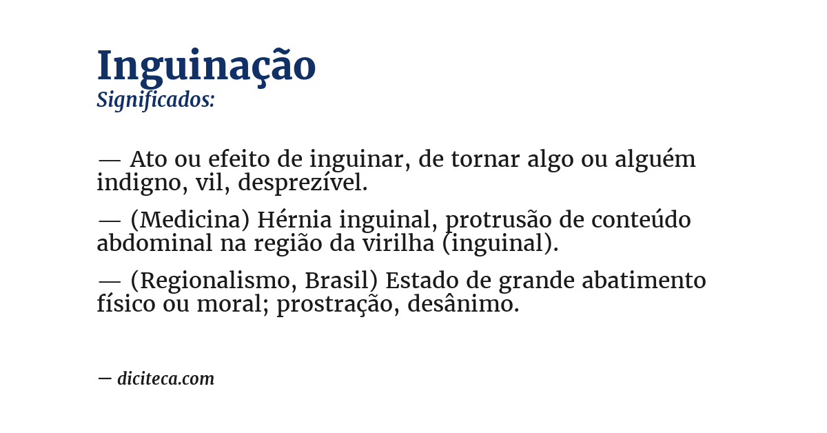 Significado de inguinação
