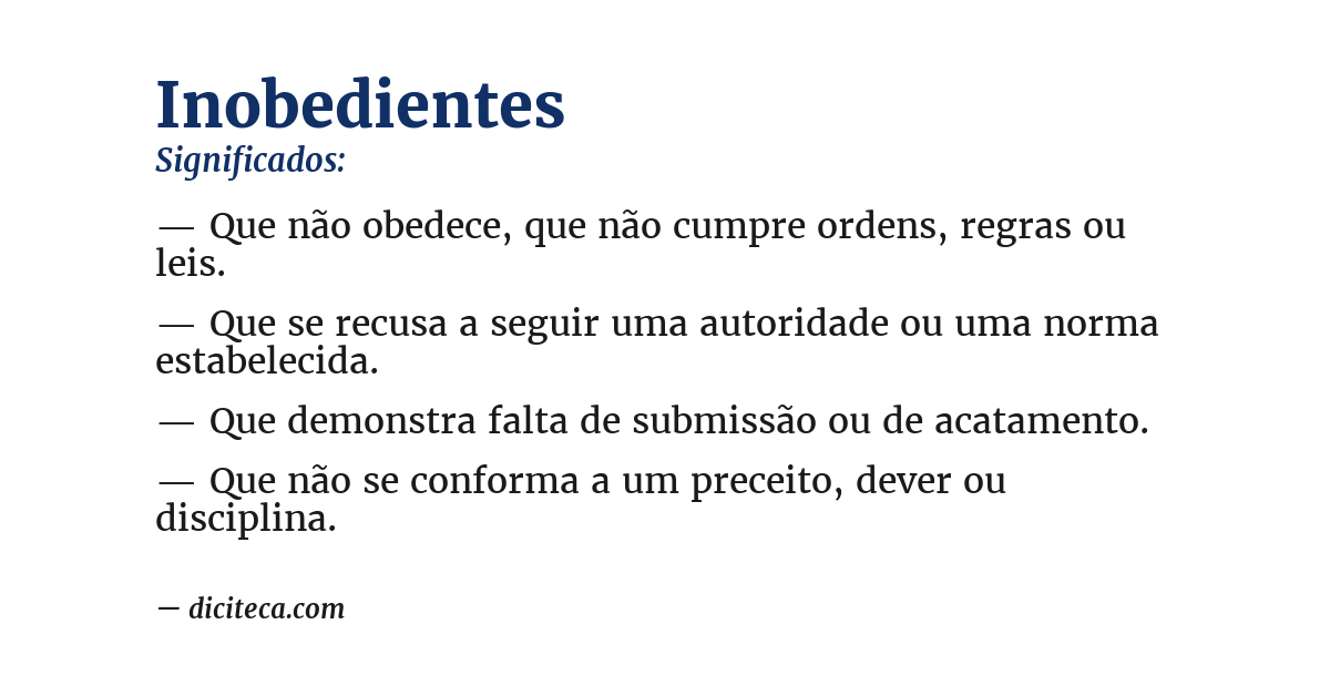 Significado de inobedientes