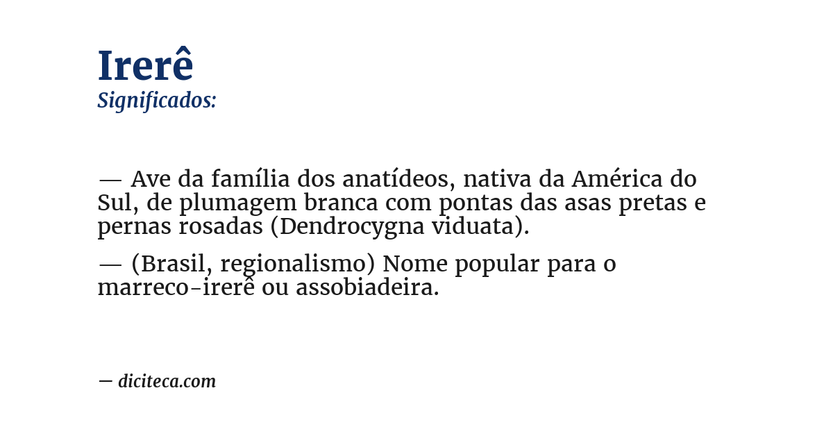 Significado de irerê