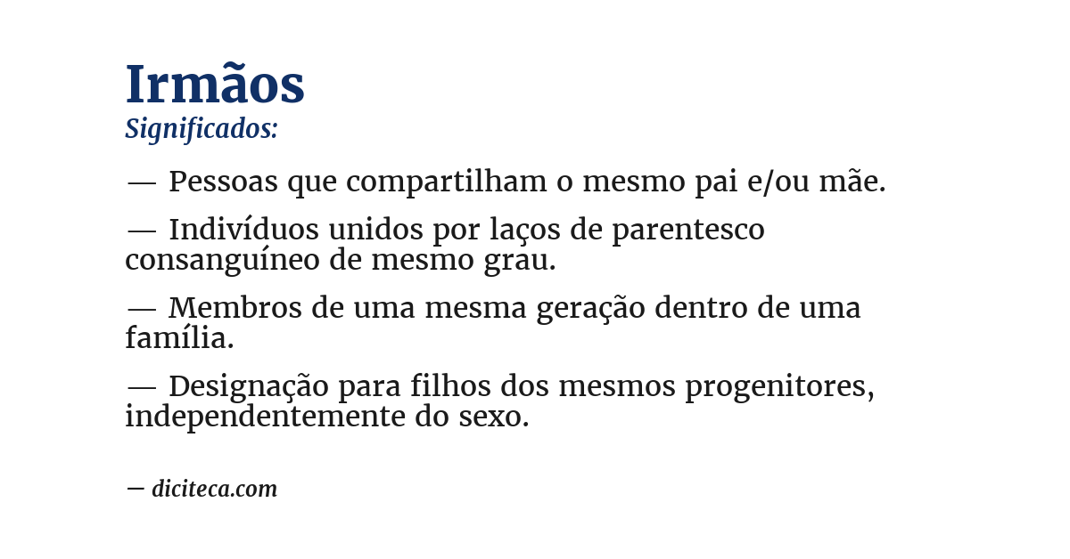 Significado de irmãos
