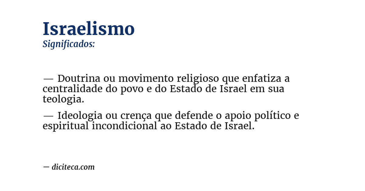 Significado de israelismo