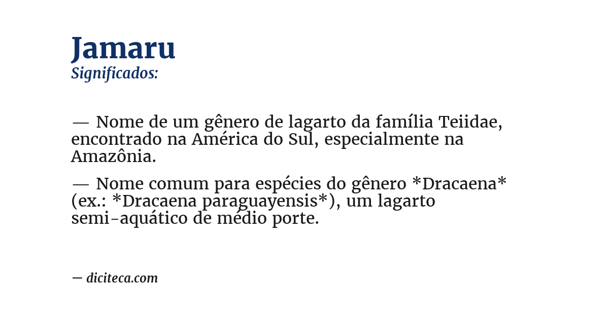 Significado de jamaru