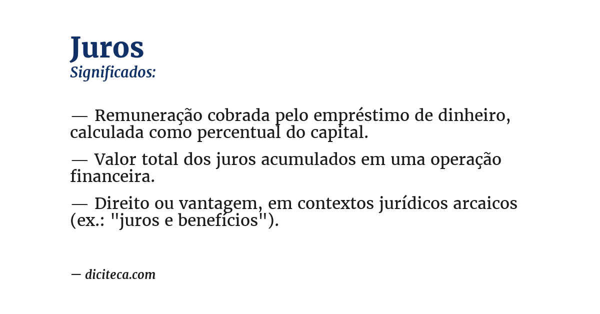 Significado de juros