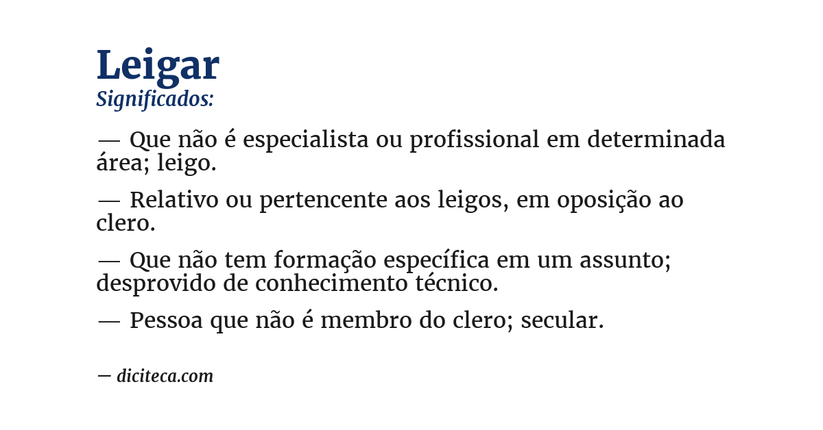 Significado de leigar