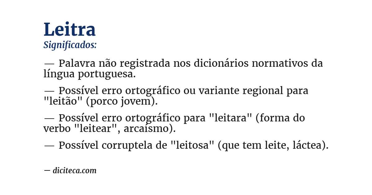 Significado de leitra