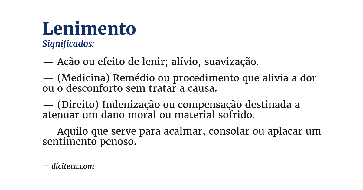 Significado de lenimento