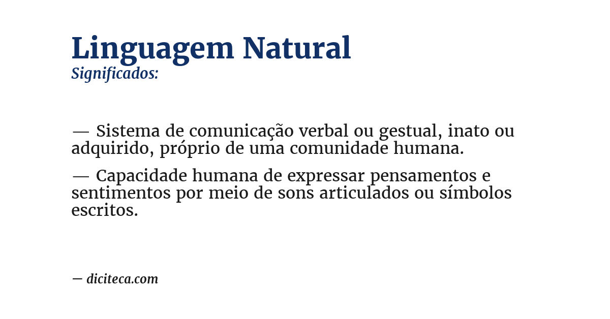Significado de linguagem natural