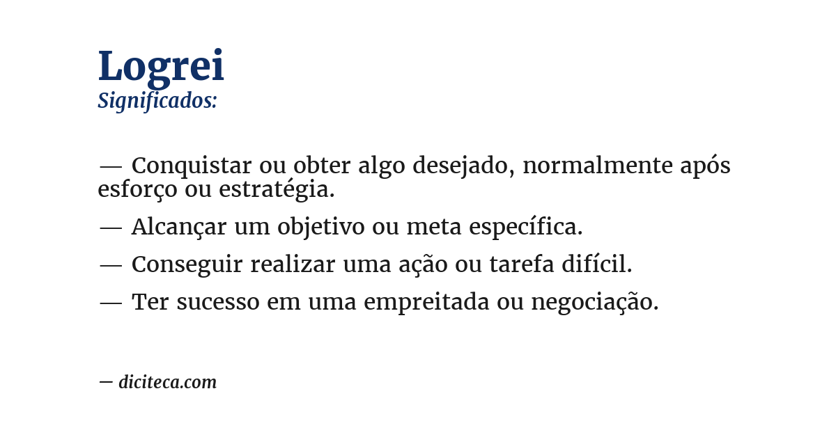 Significado de logrei