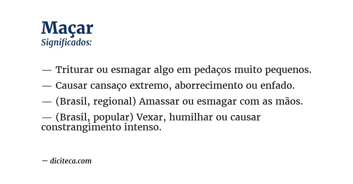 Significado de maçar