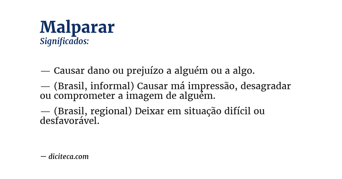 Significado de malparar