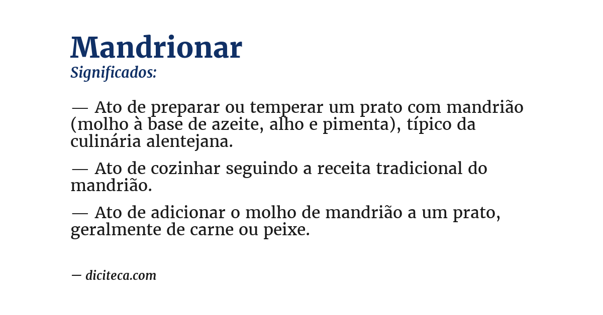 Significado de mandrionar