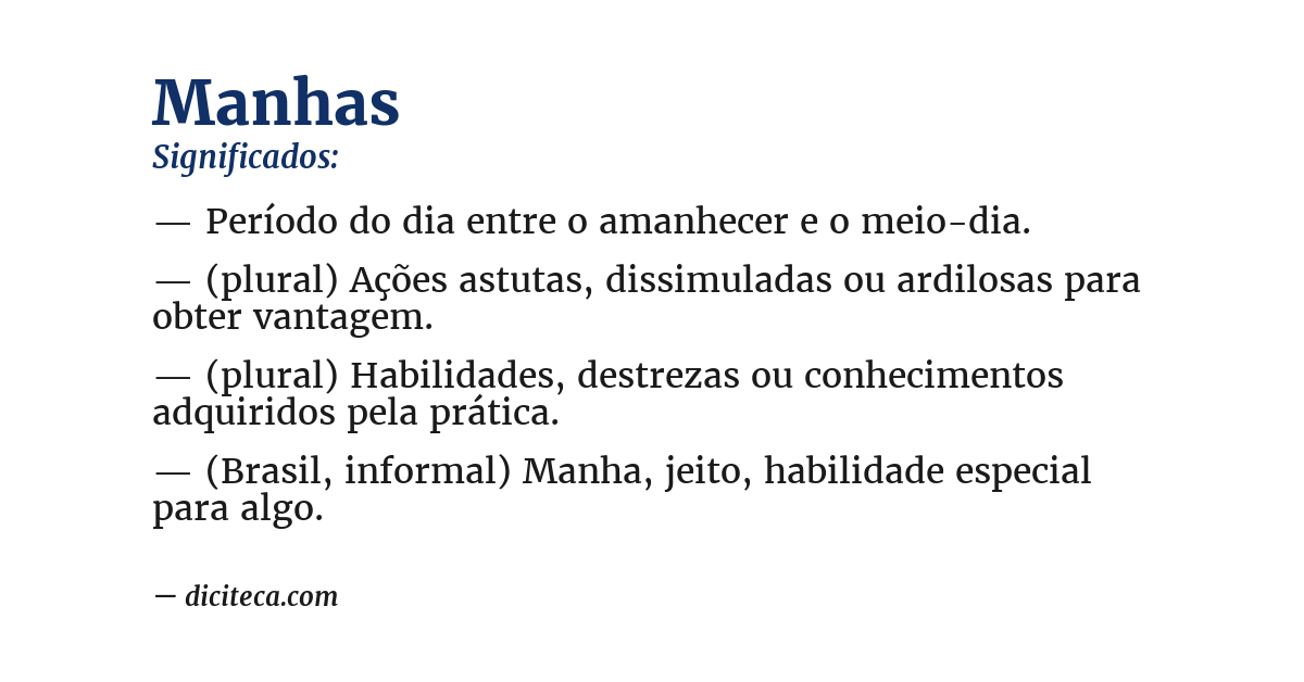 Significado de manhas