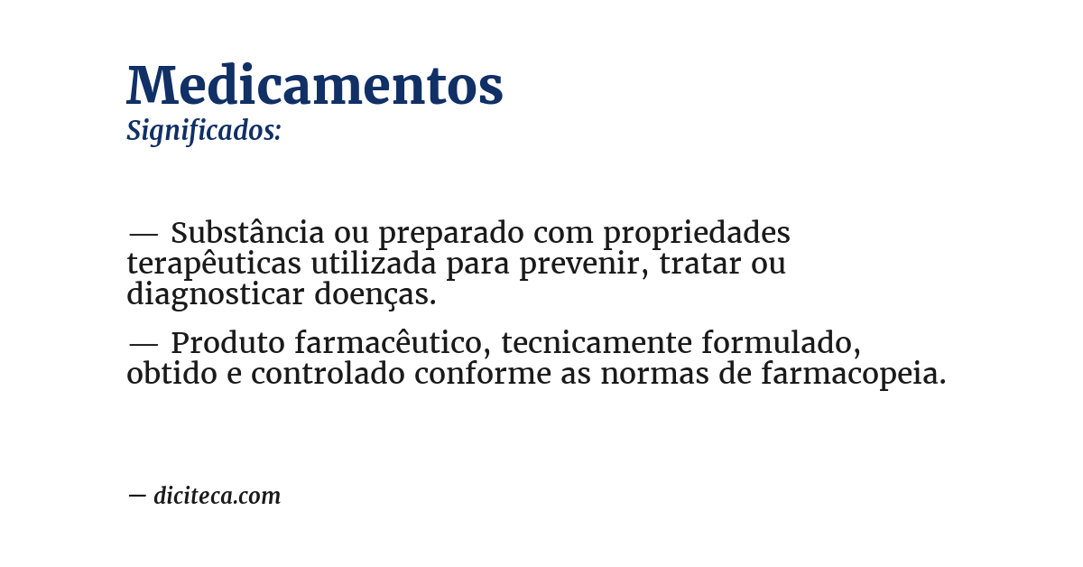 Significado de medicamentos
