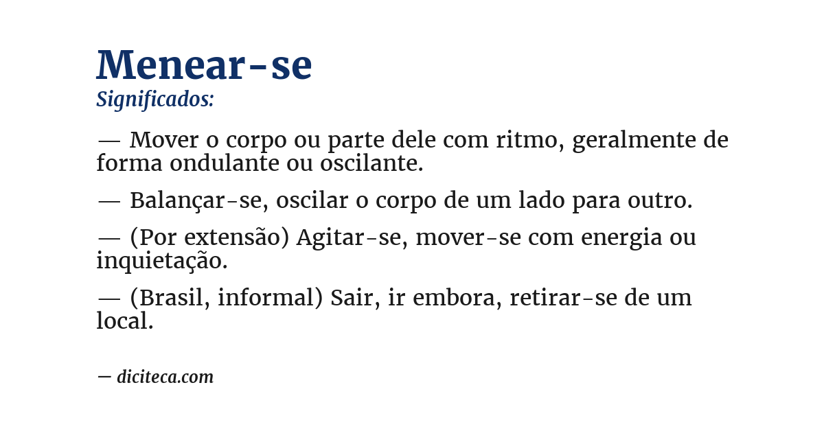 Significado de menear-se