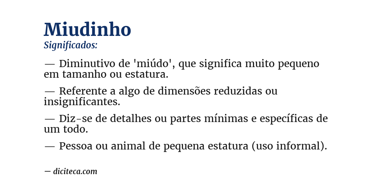 Significado de miudinho