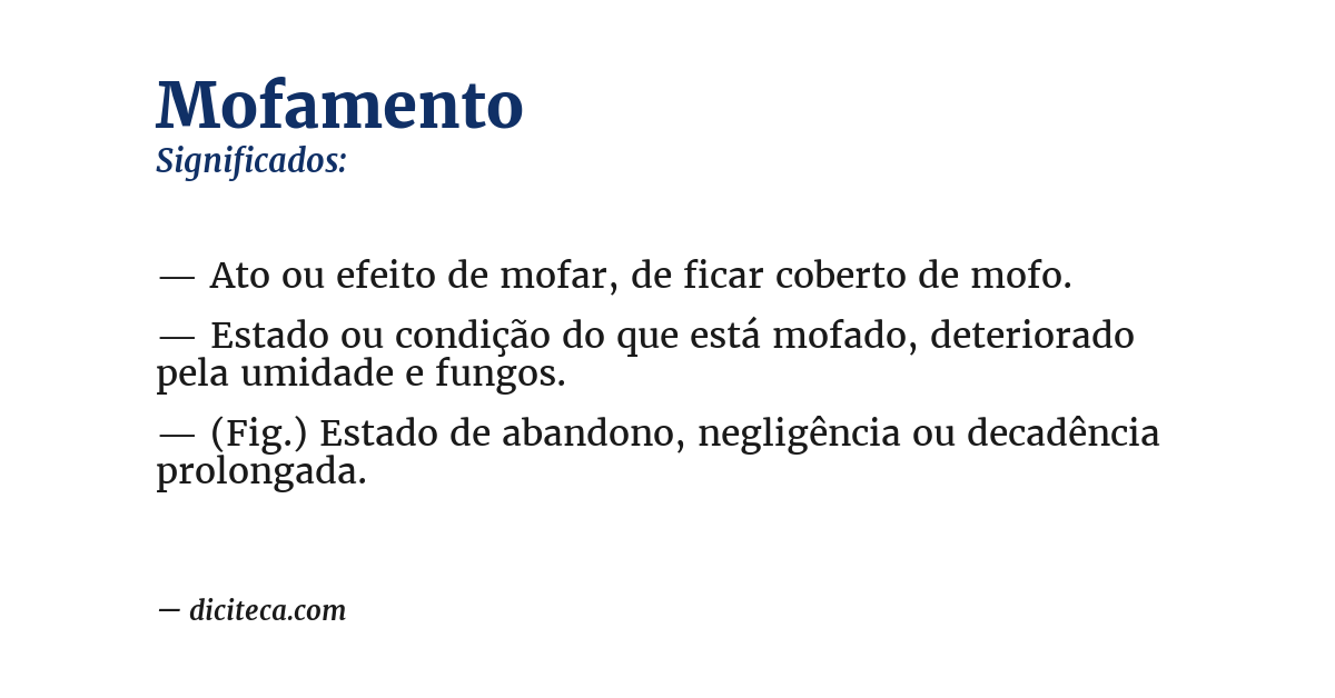 Significado de mofamento