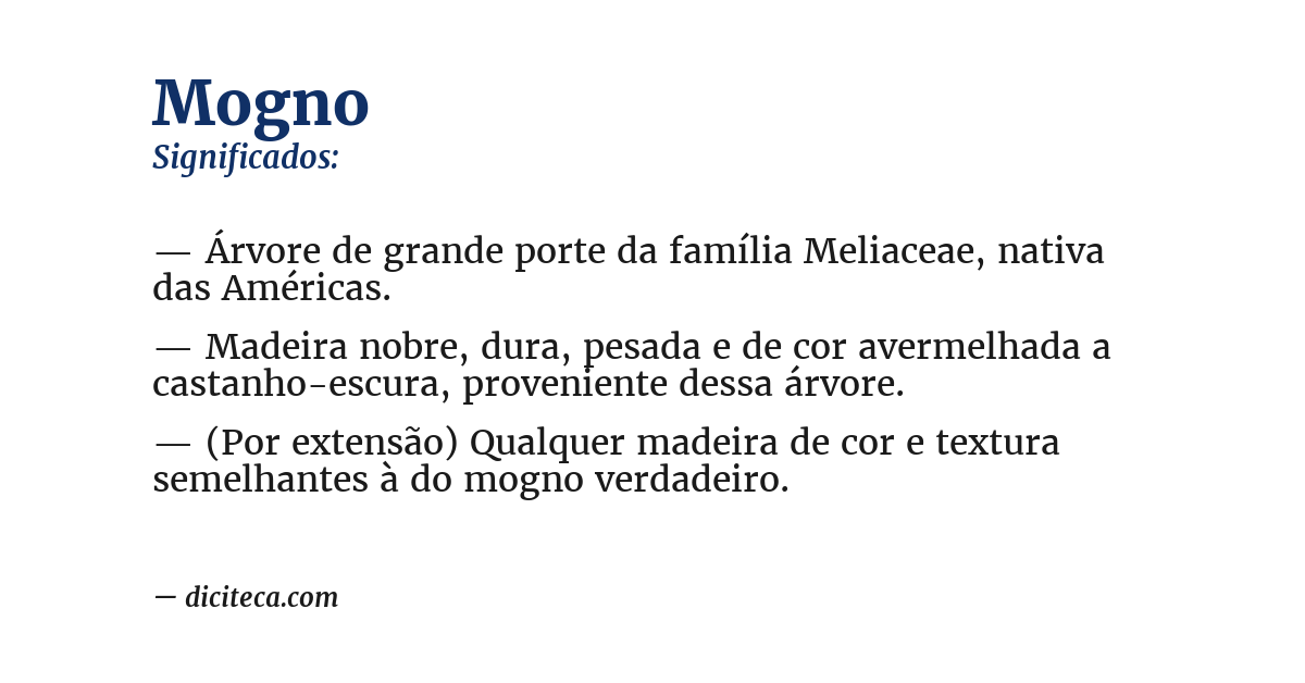 Significado de mogno