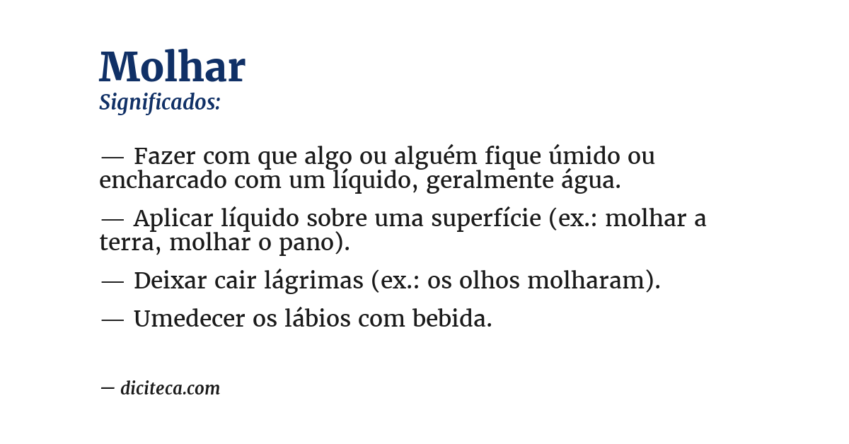 Significado de molhar