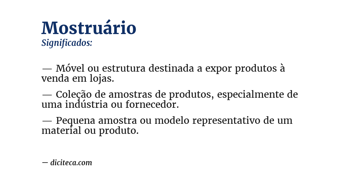 Significado de mostruário