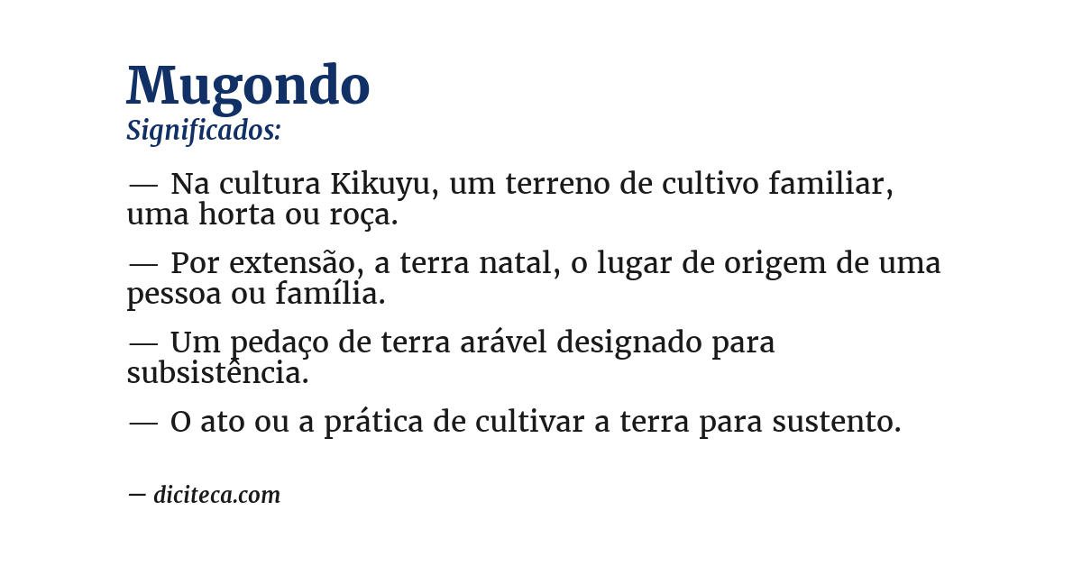 Significado de mugondo