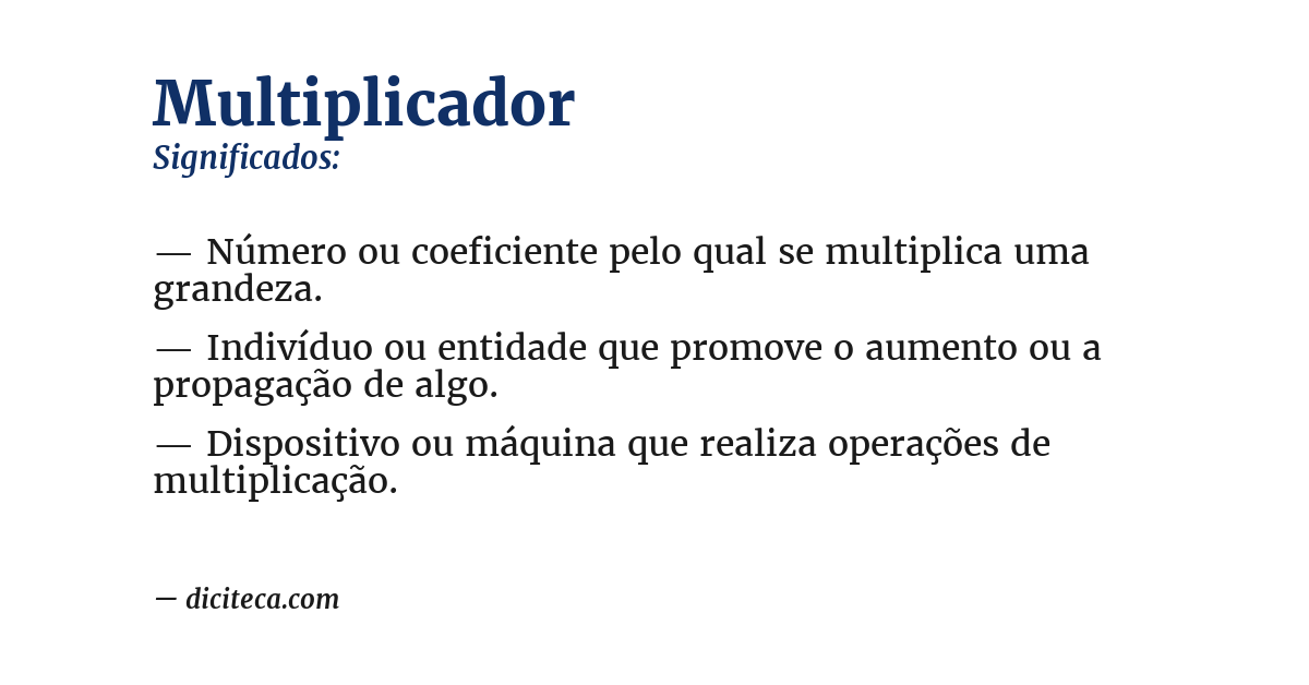 Significado de multiplicador