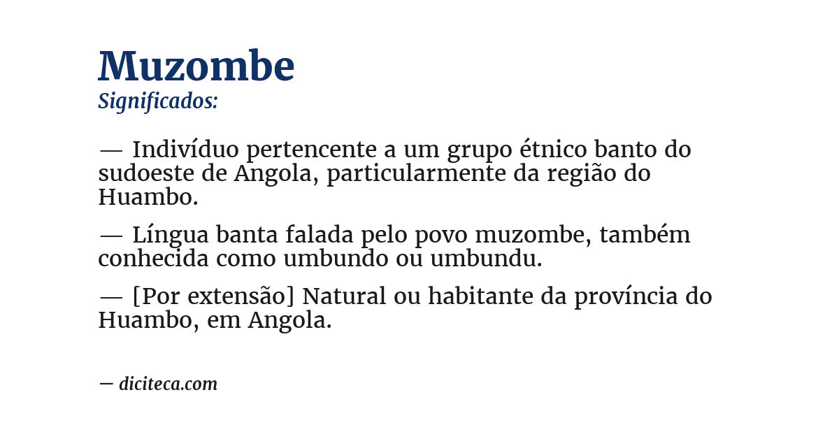 Significado de muzombe