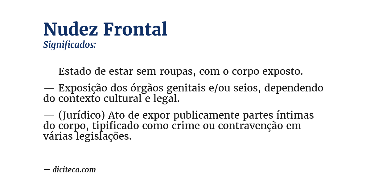 Significado de nudez frontal