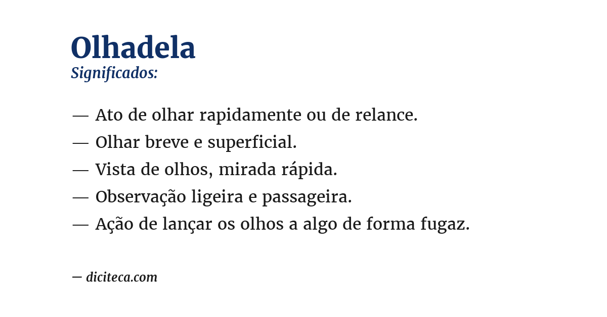 Significado de olhadela