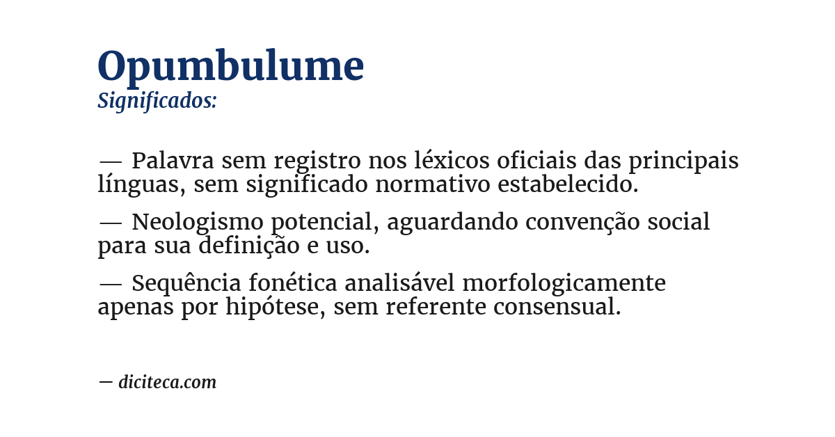 Significado de opumbulume