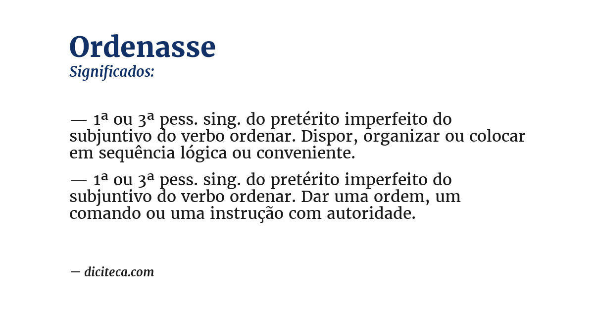 Significado de ordenasse