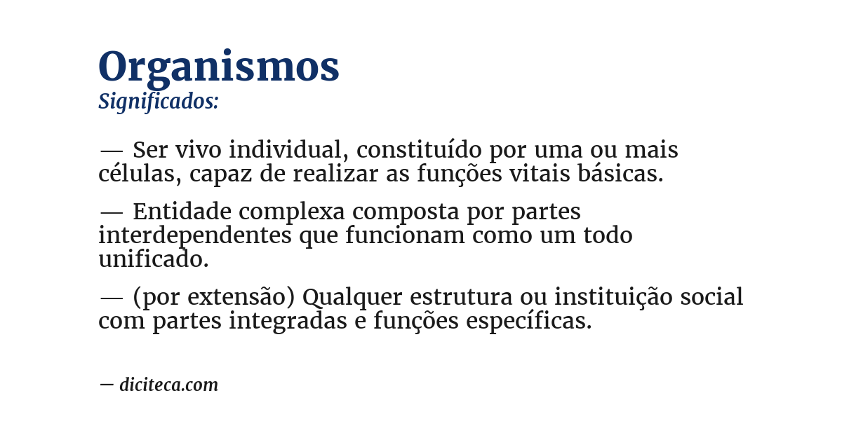 Significado de organismos