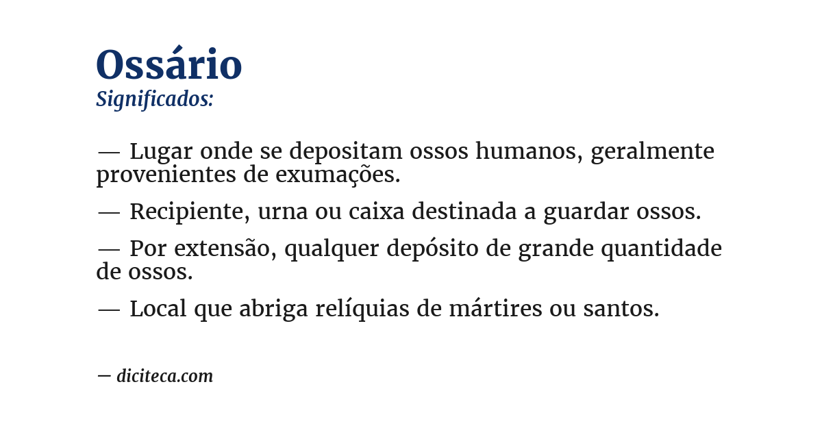 Significado de ossário