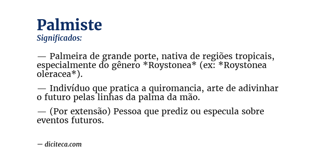 Significado de palmiste