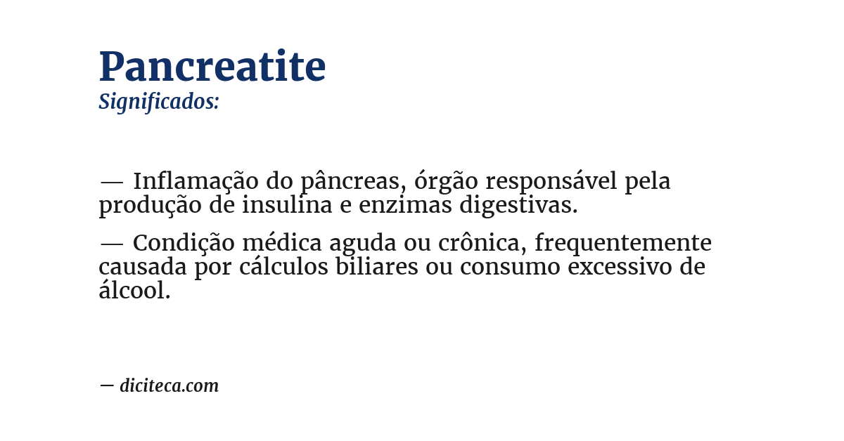 Significado de pancreatite