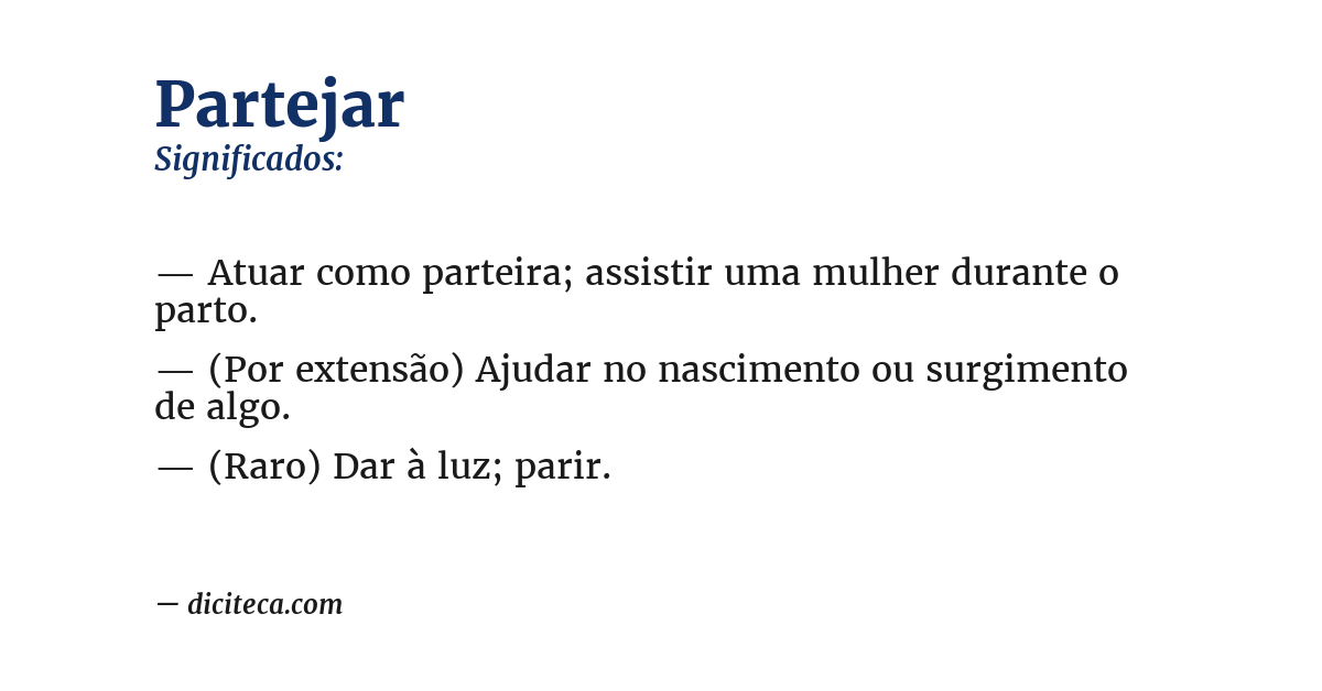Significado de partejar