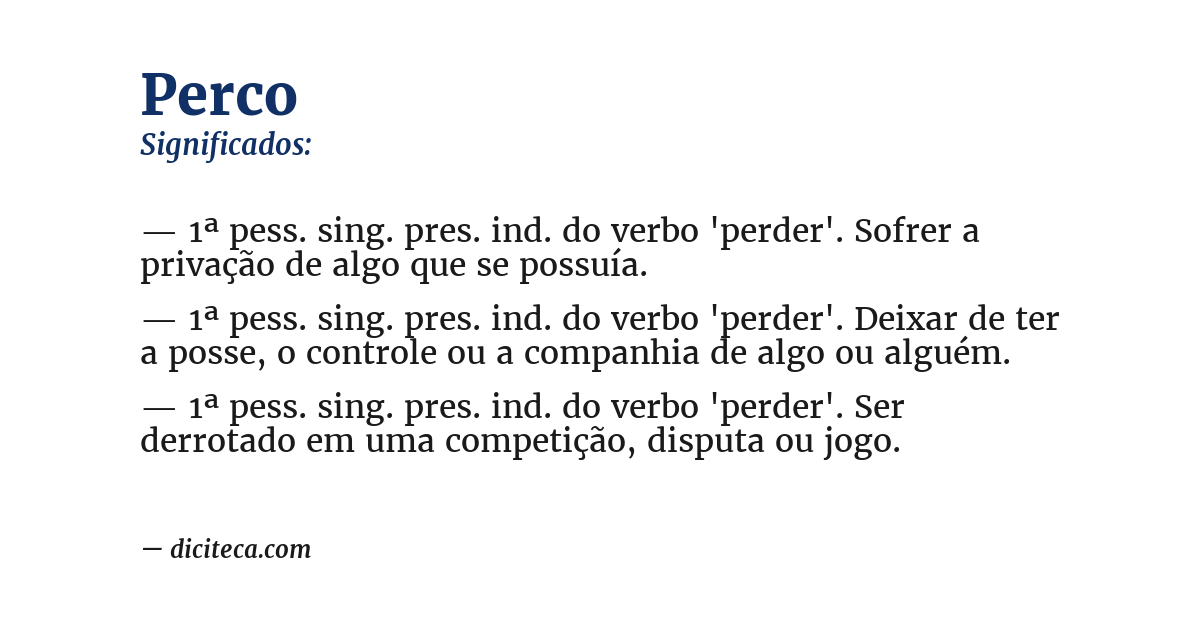 Significado de perco