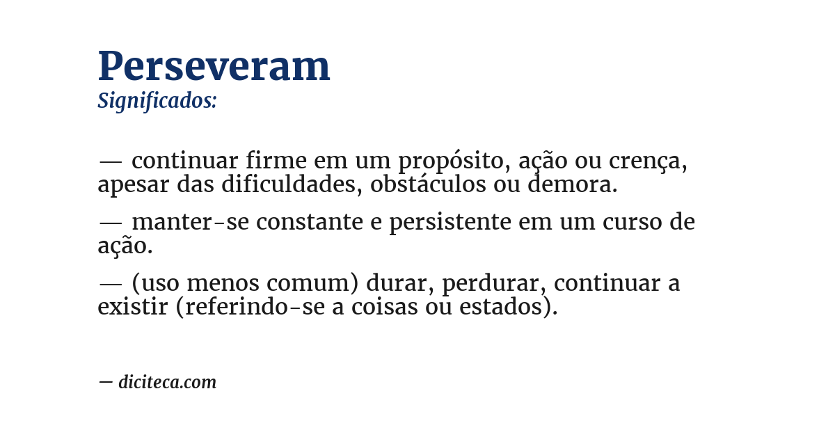 Significado de perseveram