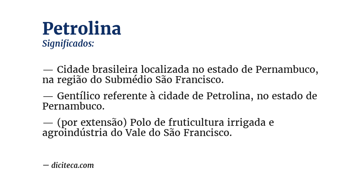 Significado de petrolina