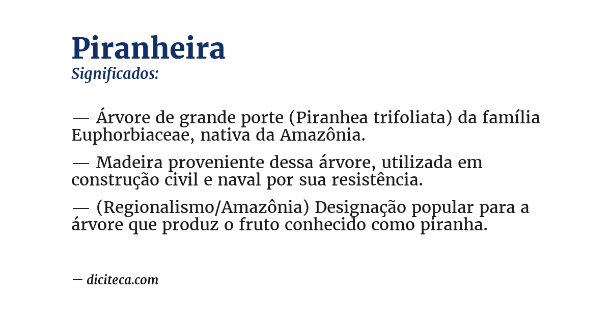 Significado de piranheira