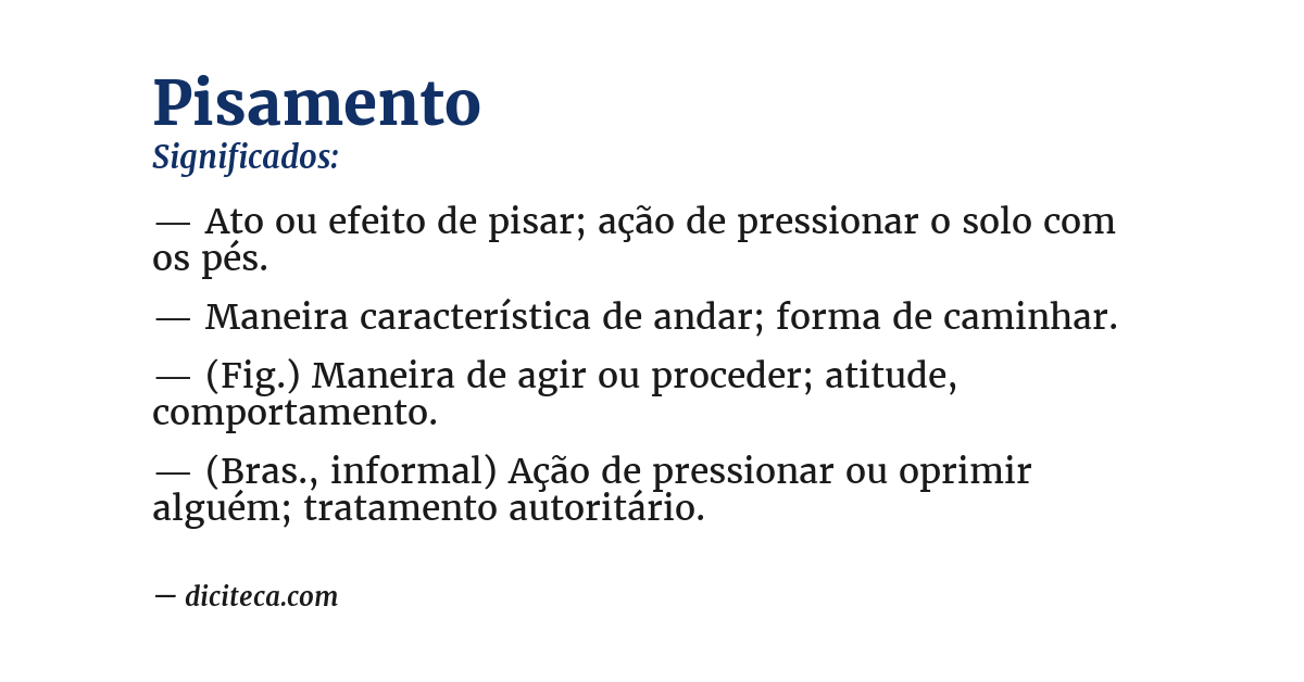 Significado de pisamento