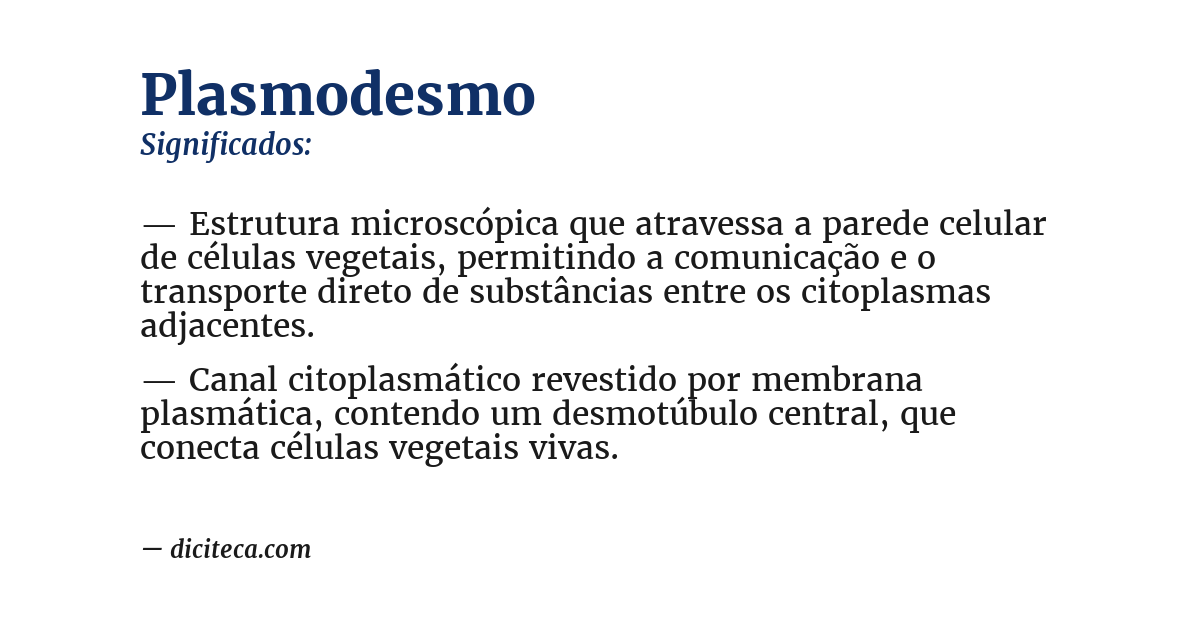 Significado de plasmodesmo